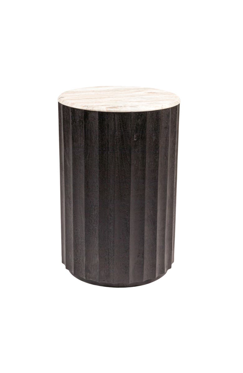 Olive Grove Round Fluted Side Table, Main, color, Brown