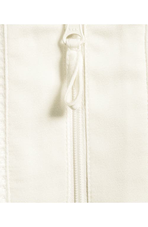 Lands' End Long Sleeve Waffle Quarter Zip Pullover In White