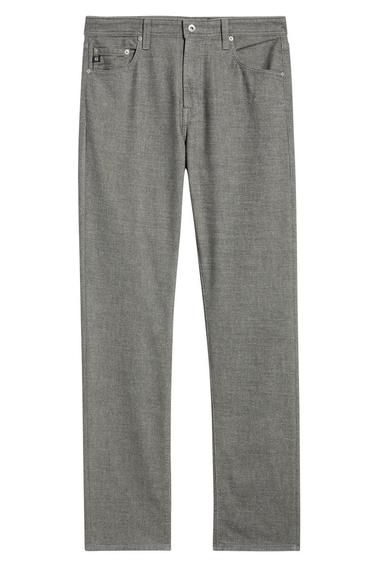 Everett Slim Straight Leg Brushed Cotton Twill Pants, Alternate, color, HEATHER CHARCOAL