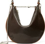 Tory Burch Mini Chain Strap Croc Embossed Leather Balloon Bag