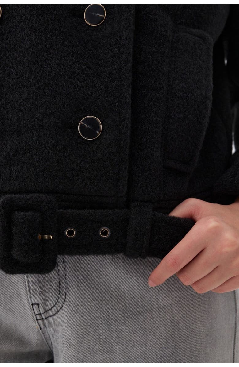 Nocturne Shoulder Pad Short Coat, Alternate, color,