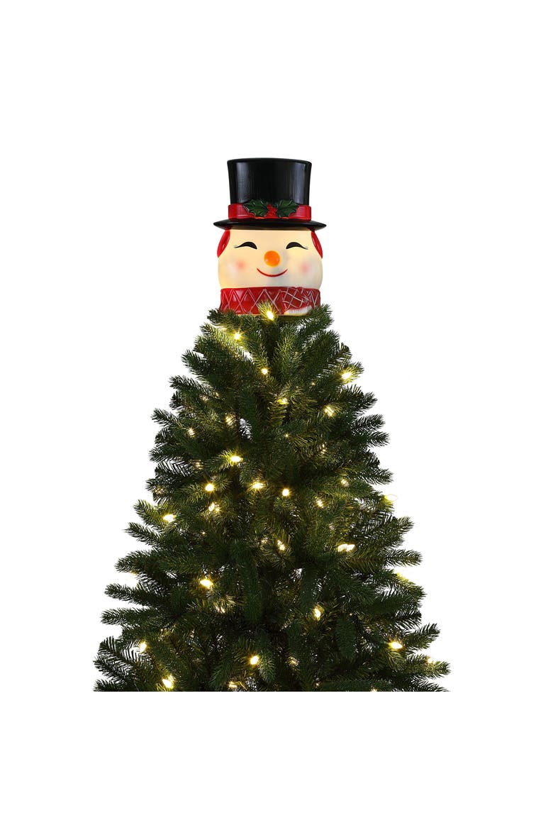 12 in. Blow Mold Lit Tree Topper - Snowman, Main, color, Multicolor