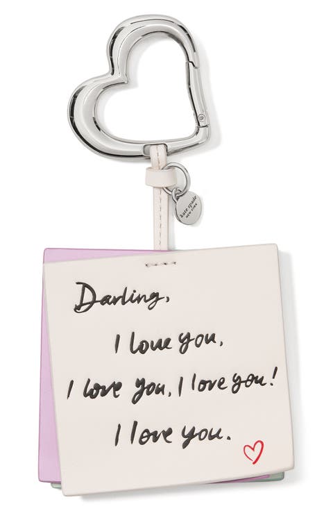 Charmed Embossed I Love You Leather Bag Charm