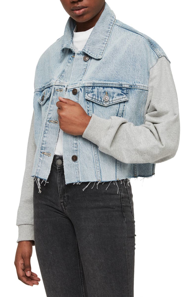 AllSaints Anders Denim Jacket, Alternate, color, 