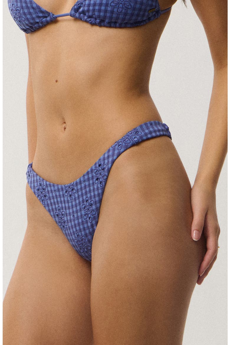 Dreams Floral Check Cheeky Bikini Bottoms, Alternate, color, MID BLUE