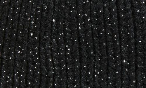 Tasha Faux Fur Pom Sparkle Beanie In Black