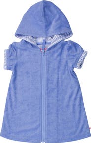 RuffleButts Baby/Toddler Girls Terry Full-Zip Cover-Up