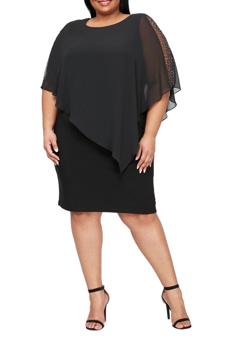 Embellished Sheath Dress, Main, color, BLACK