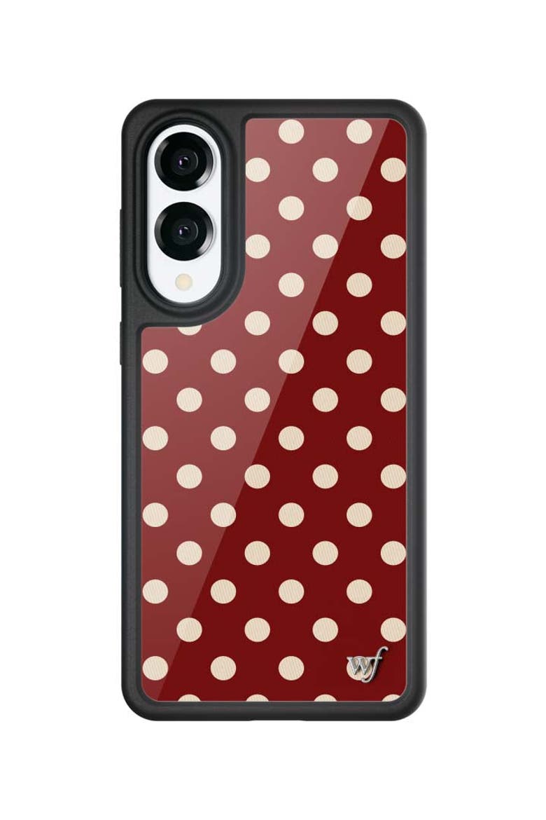 Polka Dot | Burgundy and Cream Samsung Galaxy S25/S25 Edge/S25 Plus/S25 Ultra Case, Main, color, Galaxy S25 Edge