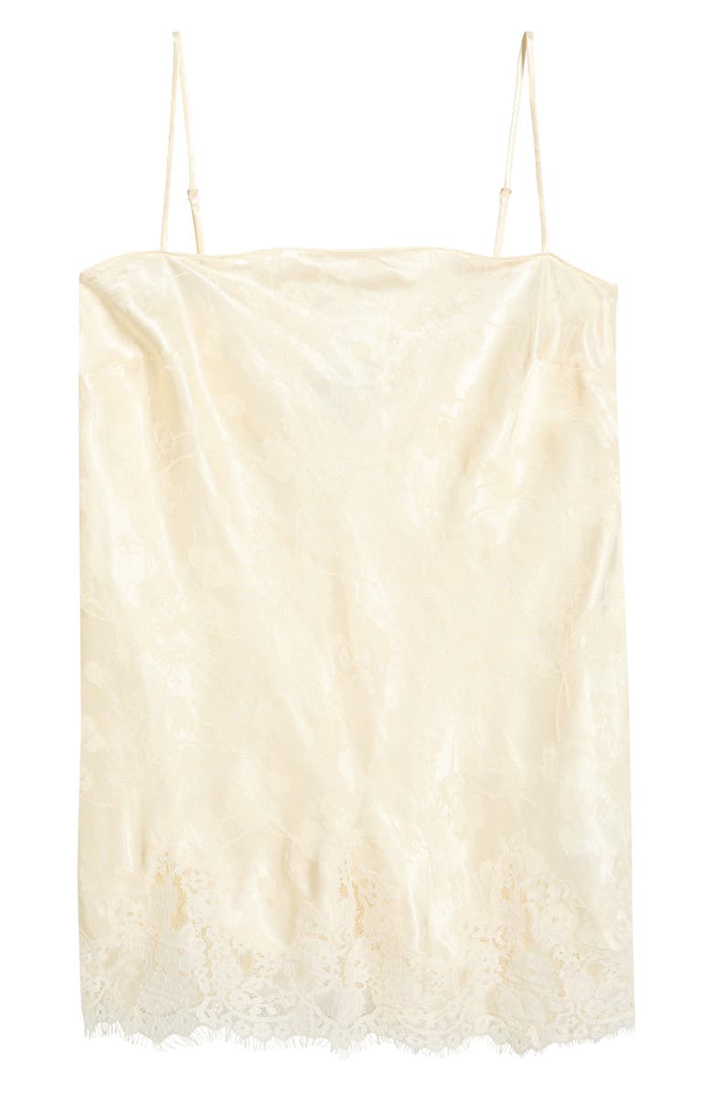 Reformation Carolina Jacquard Satin Top, Main, color, Cream Jacquard