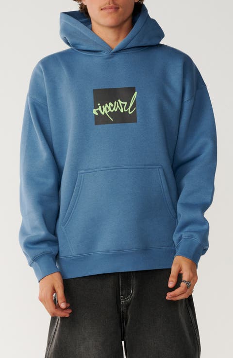 Rip Script Oversize Fleece Hoodie