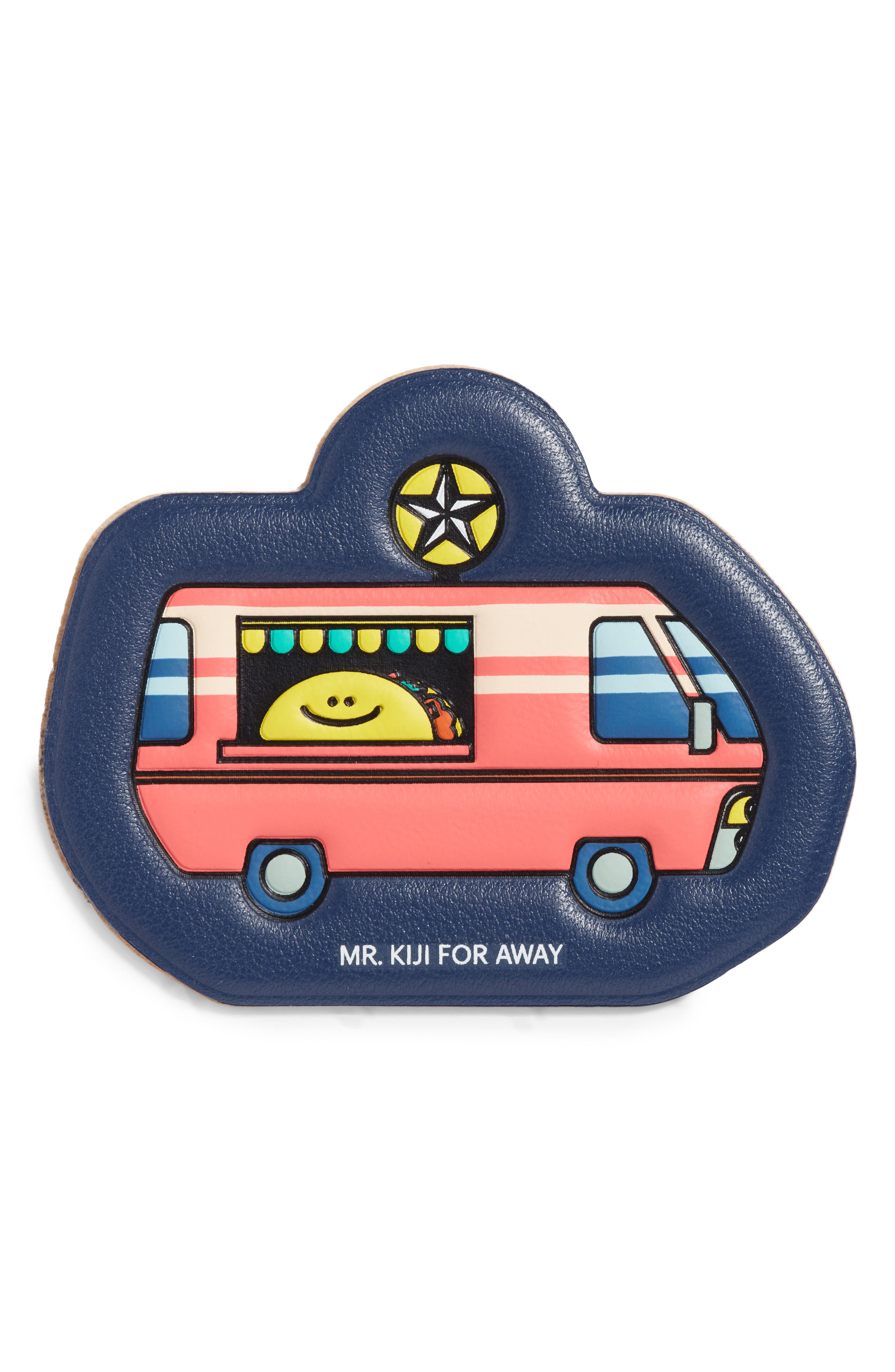 Away x Mr. Kiji Around the World Austin Taco Truck Leather Luggage Sticker, Main, color, 