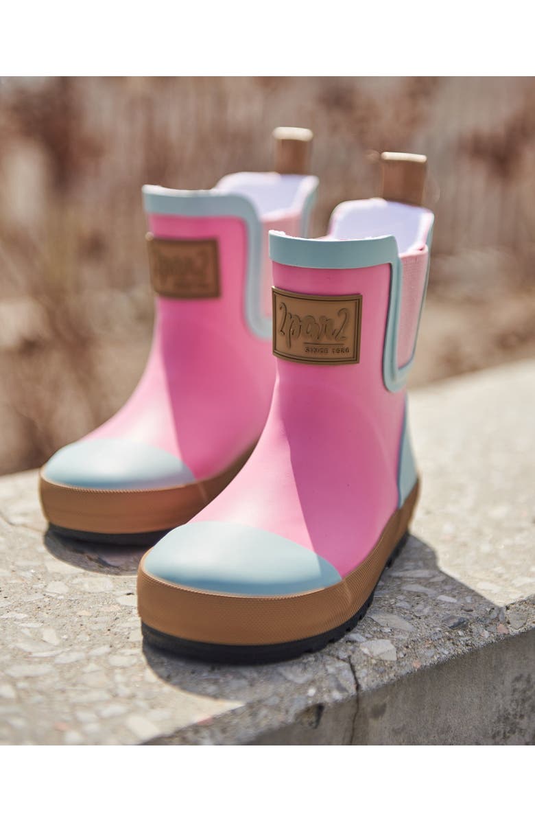 Deux par Deux Girl's Short Rain Boots Pink, Alternate, color,