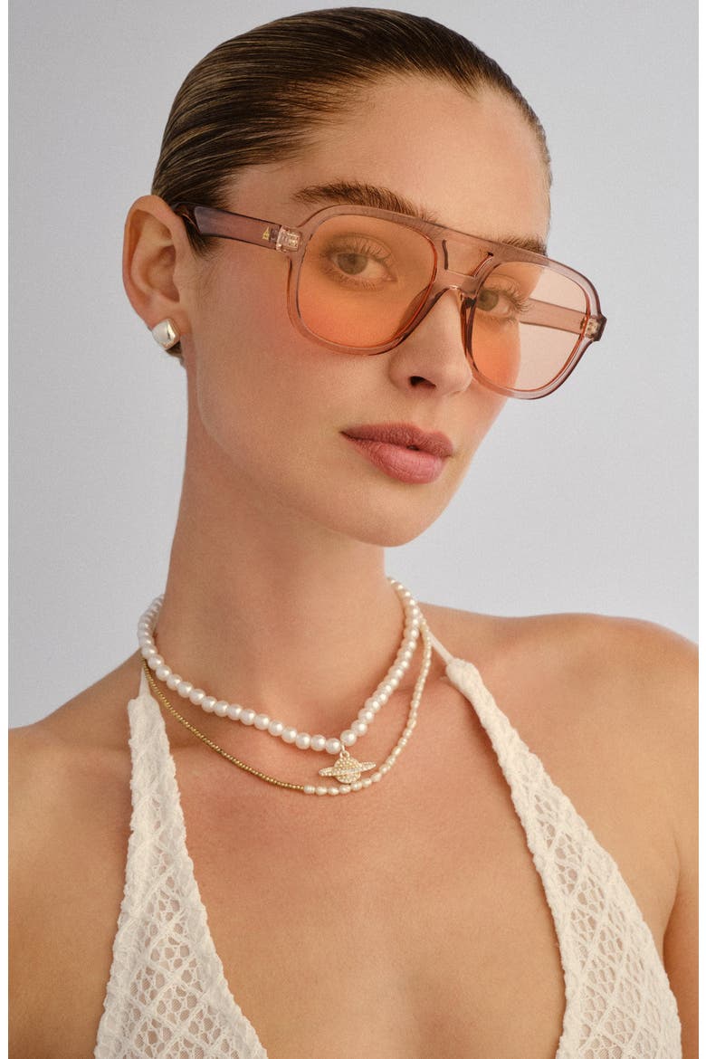 Whirlpool 53mm Aviator Sunglasses, Alternate, color, SAND / PEACH TINT