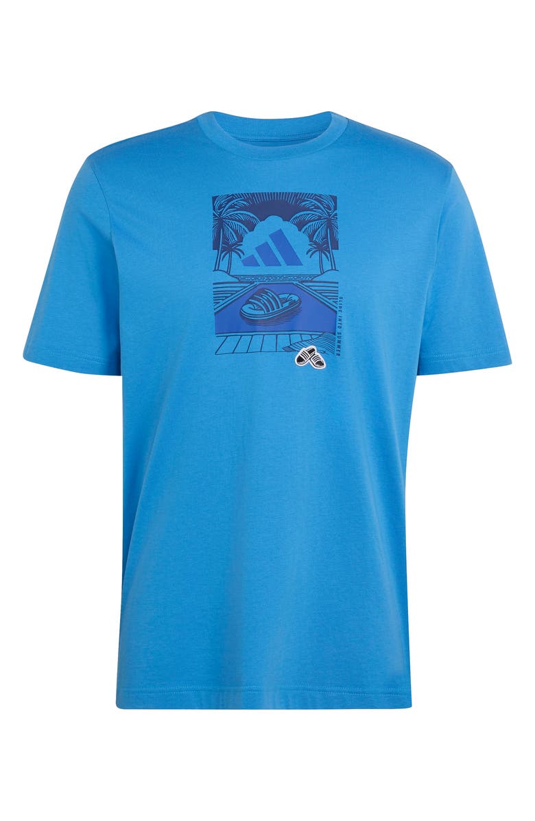 adidas Slide Graphic T-Shirt, Alternate, color, Ray Blue