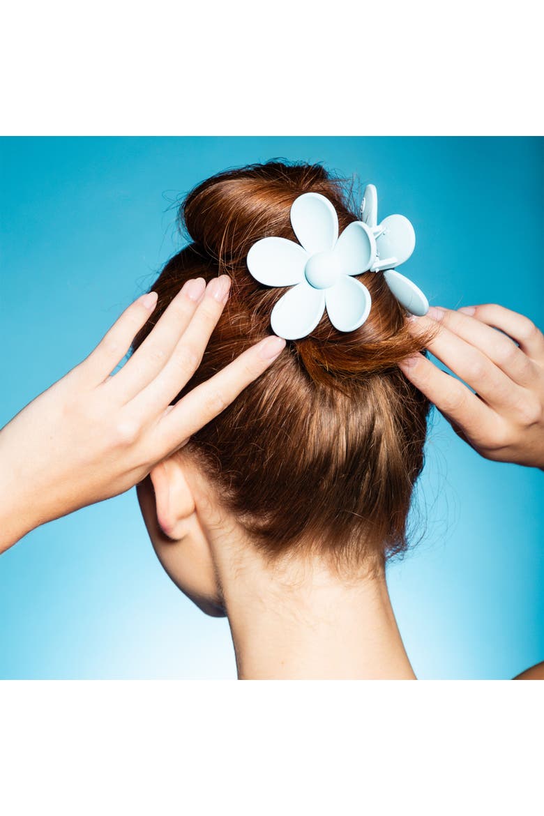 Flower Claw Clip Duo, Alternate, color, Blue