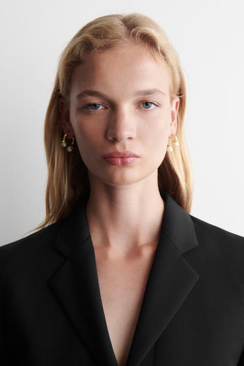 Arched Freshwater Pearl Earrings