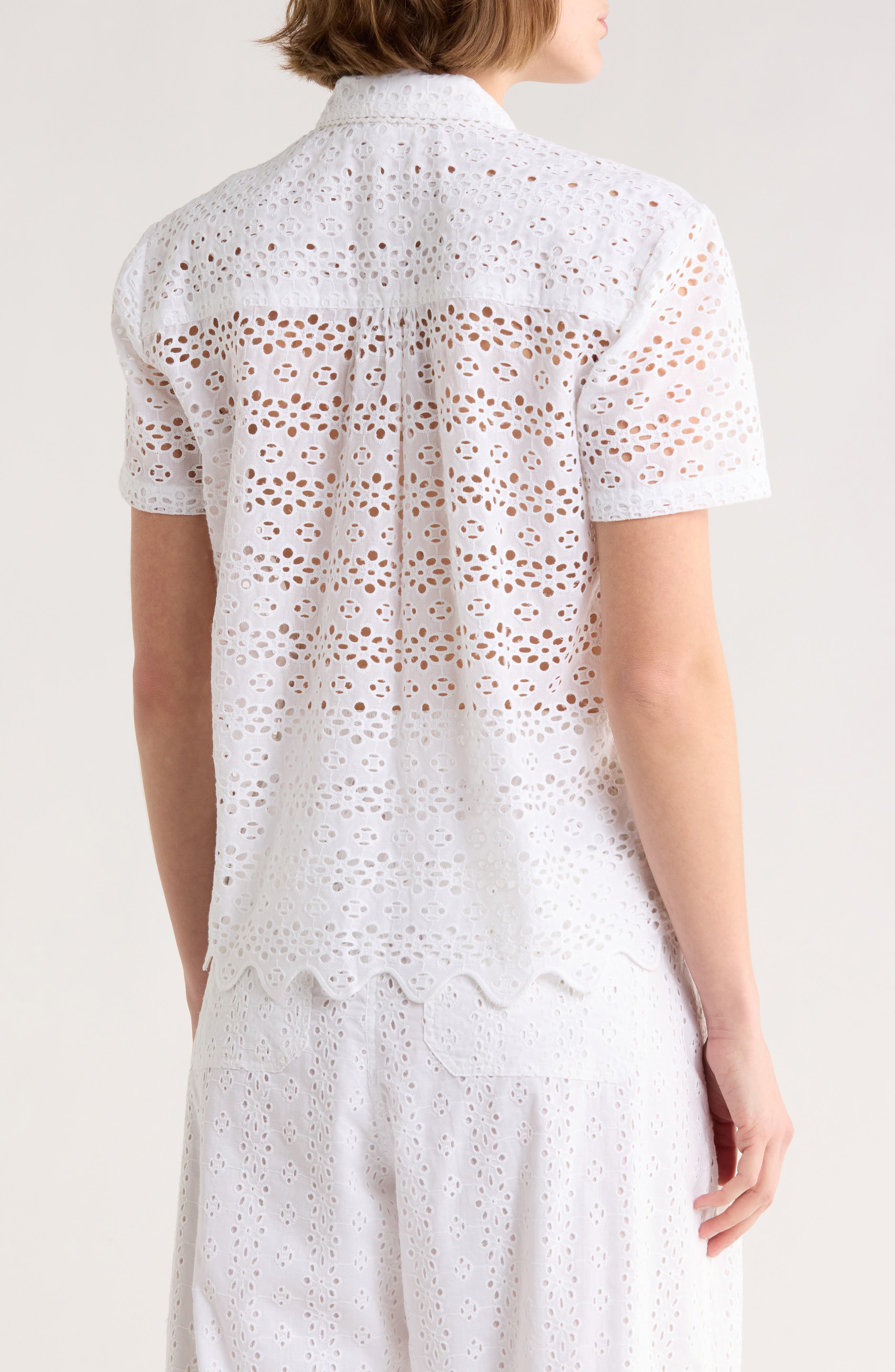 Eyelet Button-Up Shirt - image 2