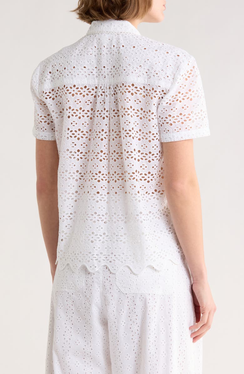 NSR Eyelet Button-Up Shirt, Alternate, color, White