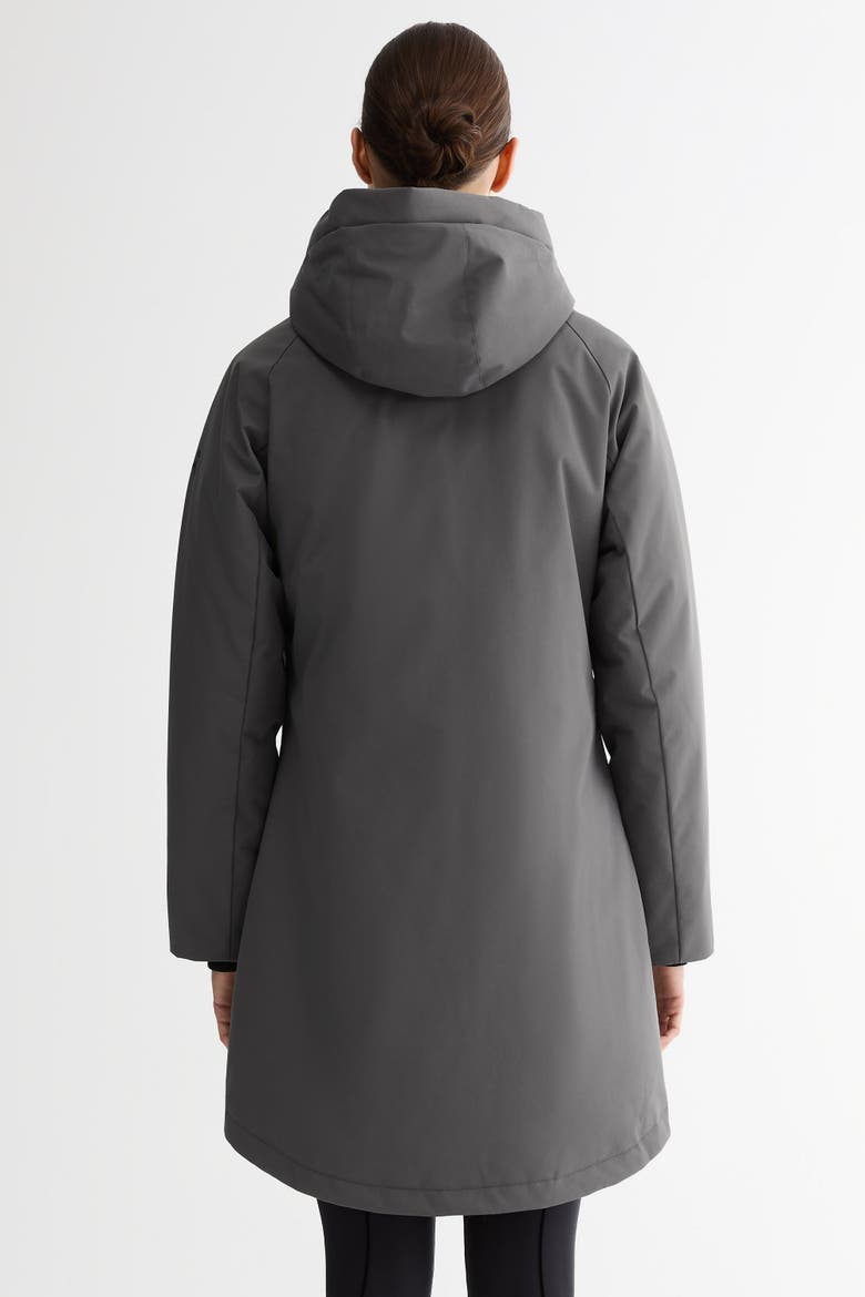 Mid-Length Windproof Parka Coat, Alternate, color, Gray