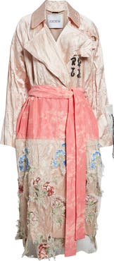 Erdem Embellished Textured Satin Trench Coat