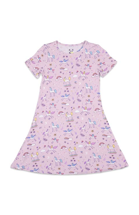 Kids' Enchanted Unicorn Short Sleeve Dress
