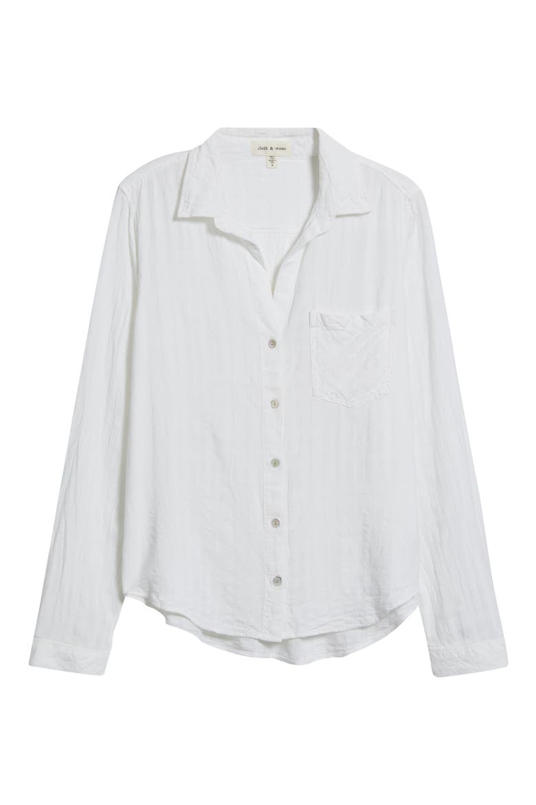 Long Sleeve Button-Up Shirt, Alternate, color, WHITE