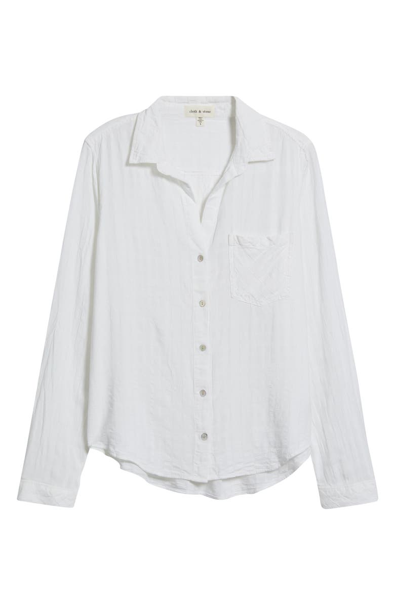Cloth & Stone Long Sleeve Button-Up Shirt, Alternate, color, White