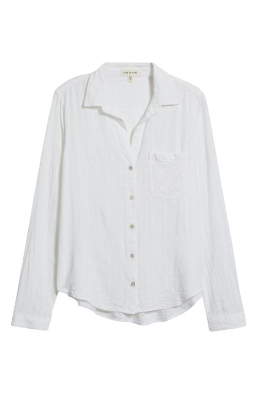 Cloth & Stone Long Sleeve Button-up Shirt In White