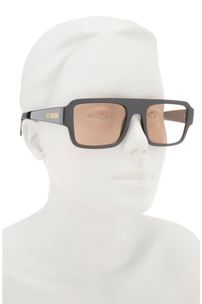 53mm Square Sunglasses, Alternate, color, BLACK OPAQUE