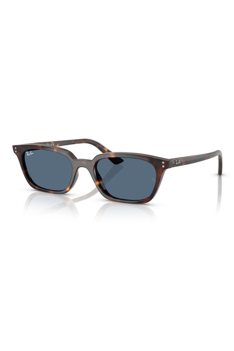 53mm Pillow Sunglasses, Alternate, color, HAVANA/ DARK BLUE