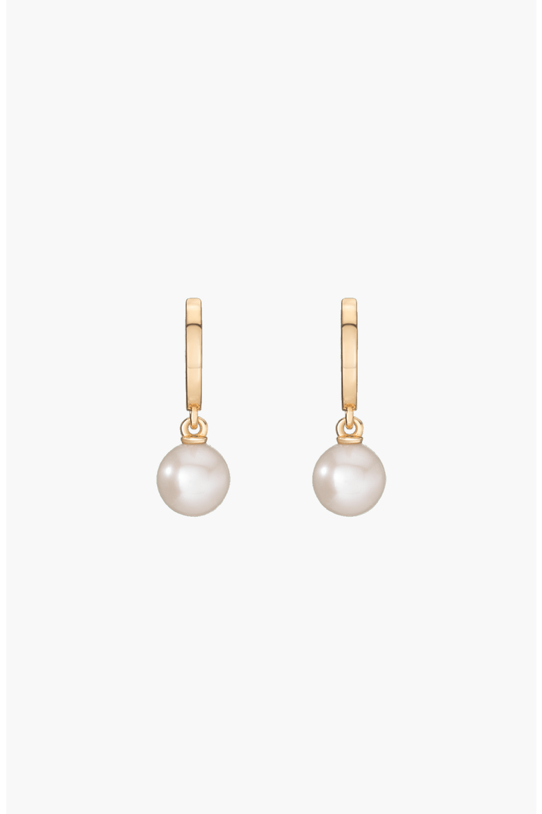 Pearl Huggie Earrings, Alternate, color, Yellow Gold Vermeil