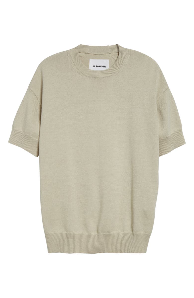 Jil Sander Short Sleeve Cashmere & Cotton Crewneck Sweater, Alternate, color, 