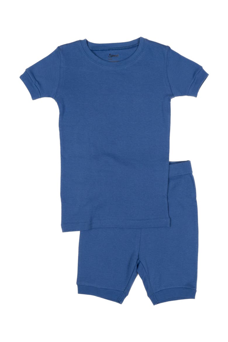 Kids Short Sleeve Cotton Solid Matching Family Pajamas, Main, color, ROYAL BLUE