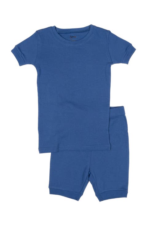 Kids Short Sleeve Cotton Solid Matching Family Pajamas (Toddler, Little Kid & Big Kid)