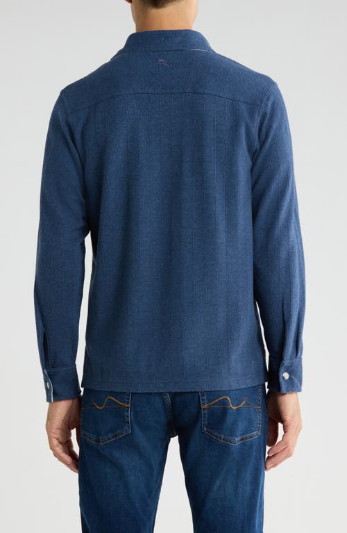 Tommy Bahama New Las Arias Long Sleeve Cotton Blend Polo In Blue