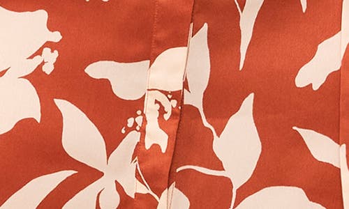 Halogen ® Print Tie Waist Midi Shirtdress In Brown