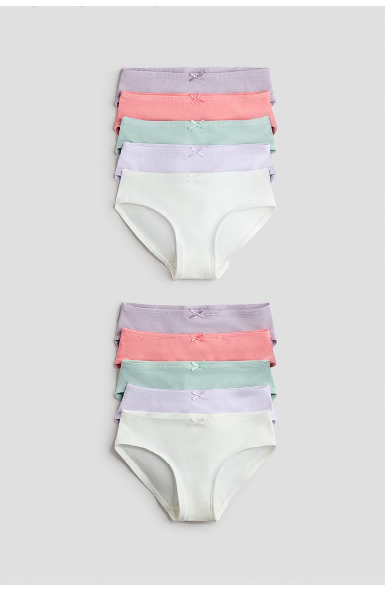 H&M 10-pack cotton briefs, Main, color, Lilac/Pink