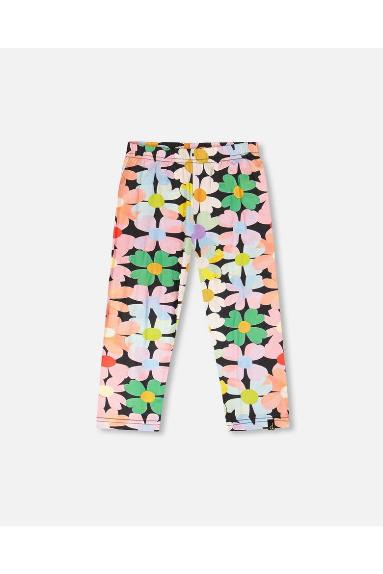 Viscose Slim Fit Flowers Leggings, Main, color, Black Floral Print