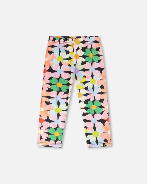 Viscose Slim Fit Flowers Leggings (Toddler, Little Kid & Big Kid)