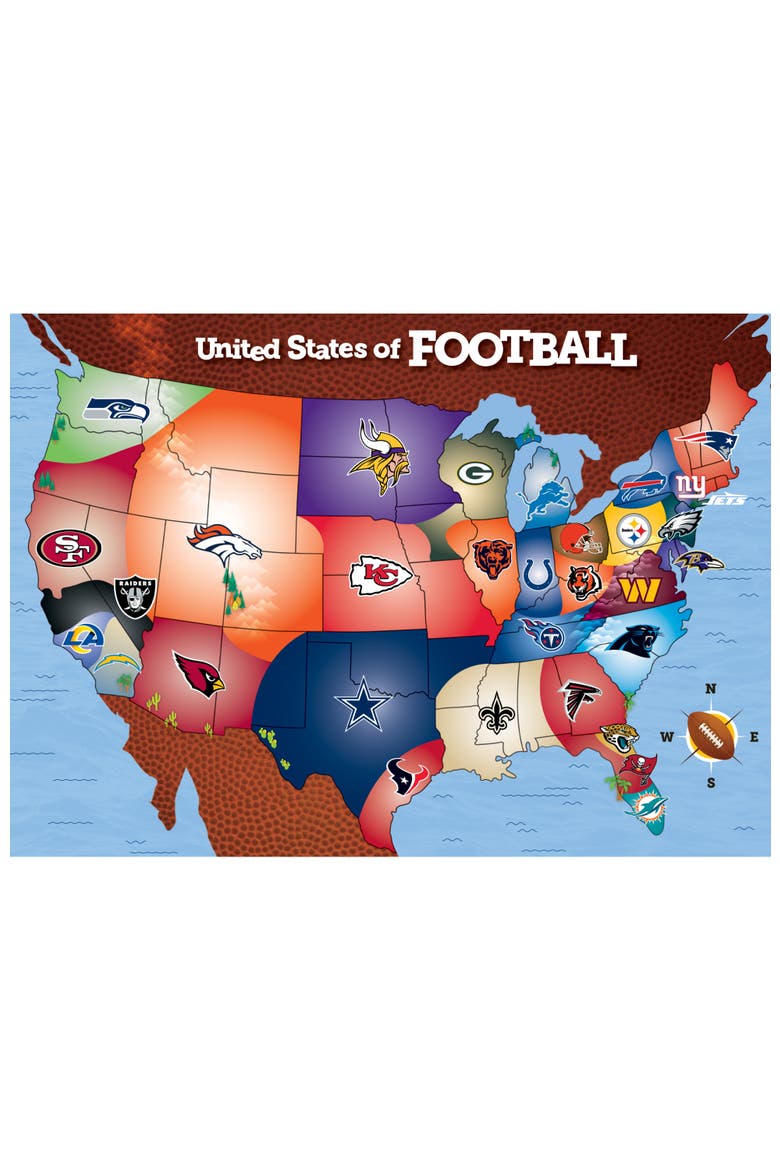 NFL - League Map 500 Piece Jigsaw Puzzle, Alternate, color, Multicolor