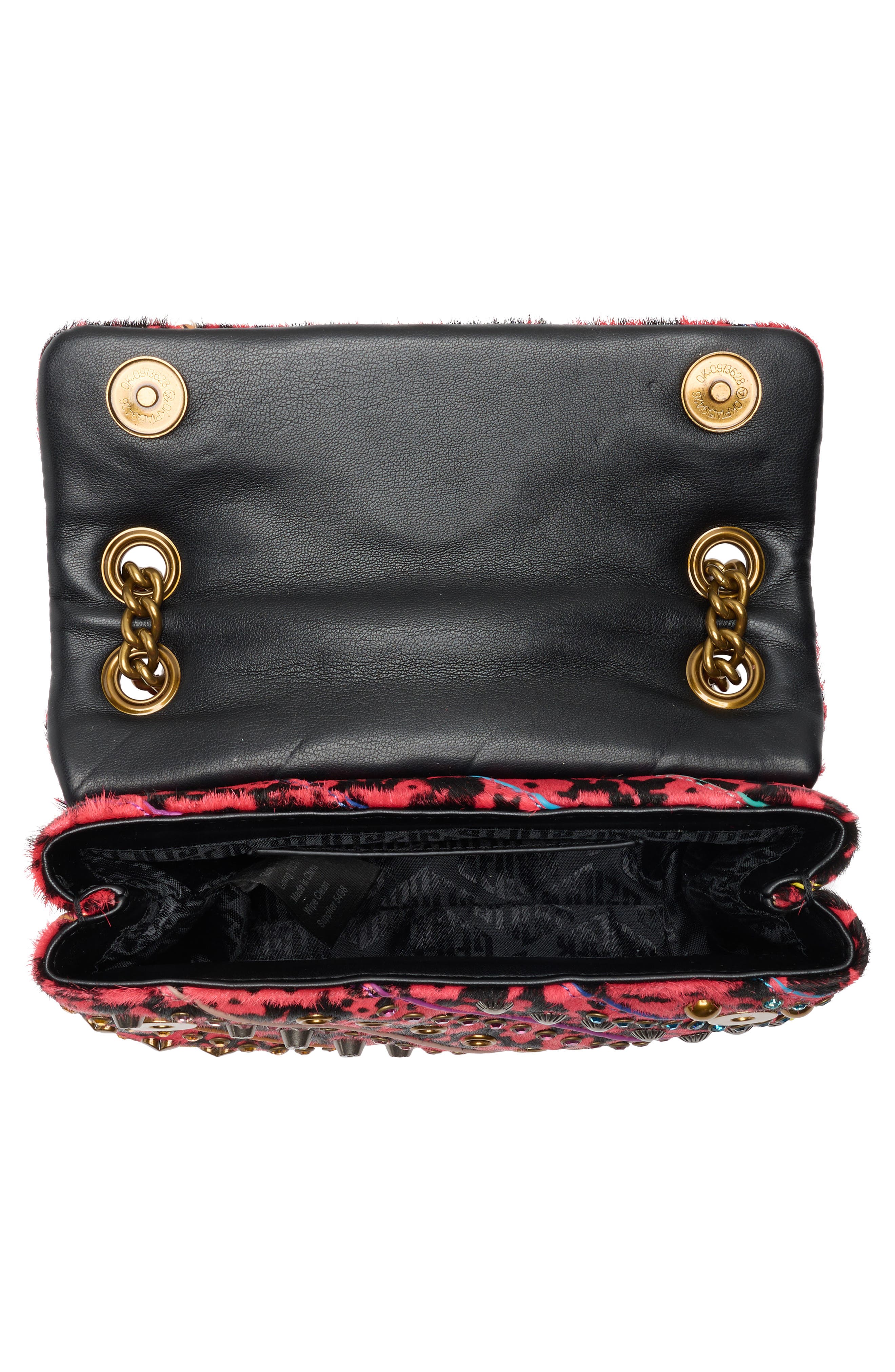 Kurt Geiger London Mini Kensington Genuine Calf Hair Convertible Crossbody Bag, Alternate, color, Red Combo