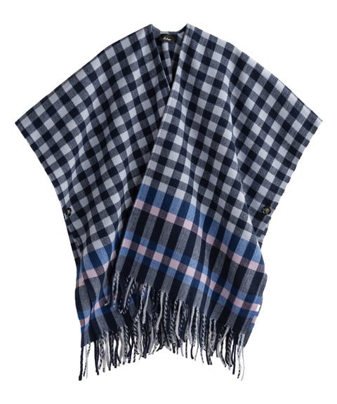 Bordered Check Ruana