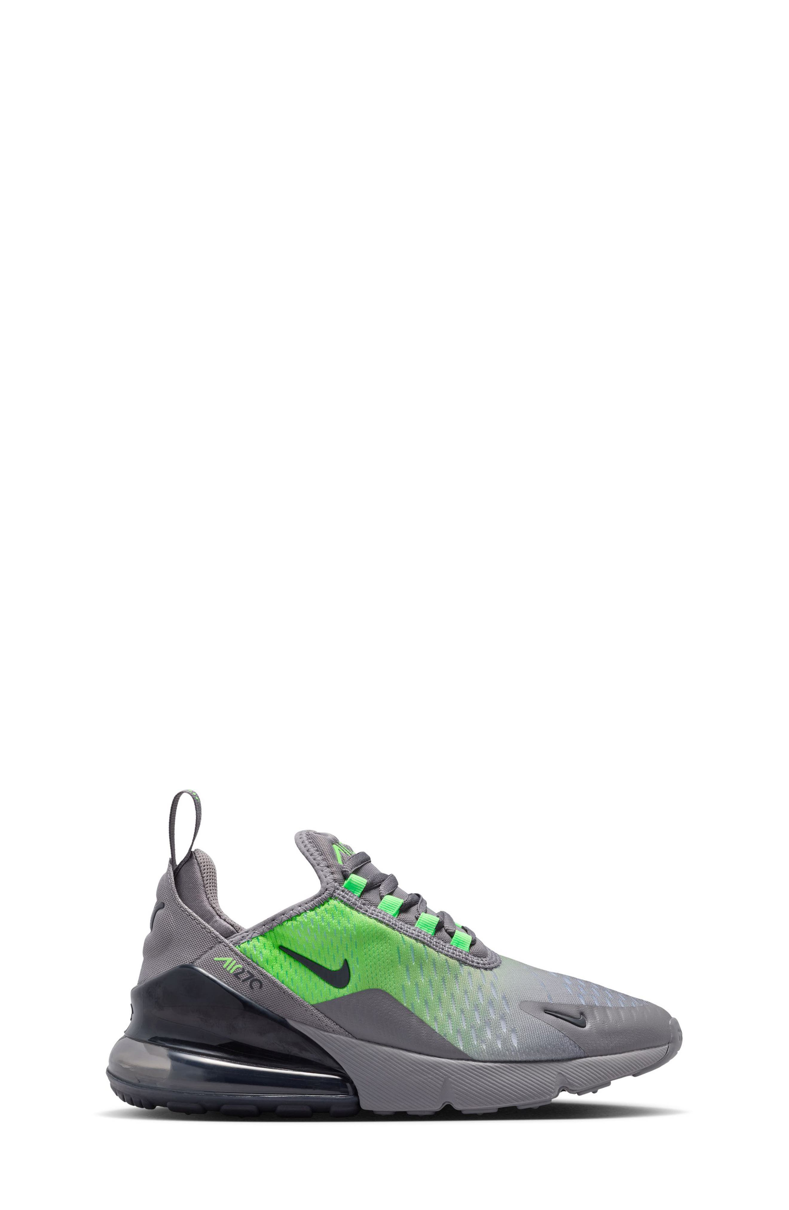 Nike Kids' Air Max 270 Sneaker, Alternate, color, Anthracite/ Light Green
