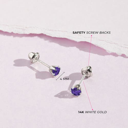 In Season Jewelry 14k Classic Solitaire Earrings In February