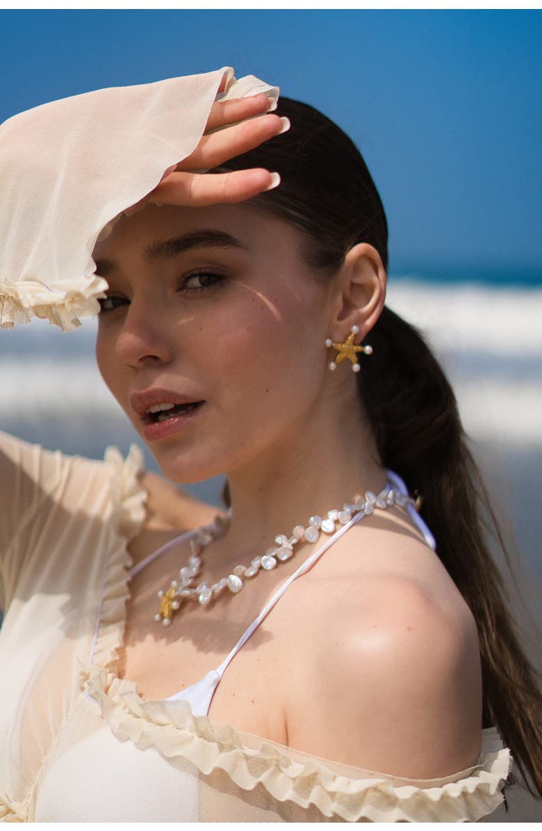 Classicharms Lila Starfish Stud Earrings, Alternate, color, Gold