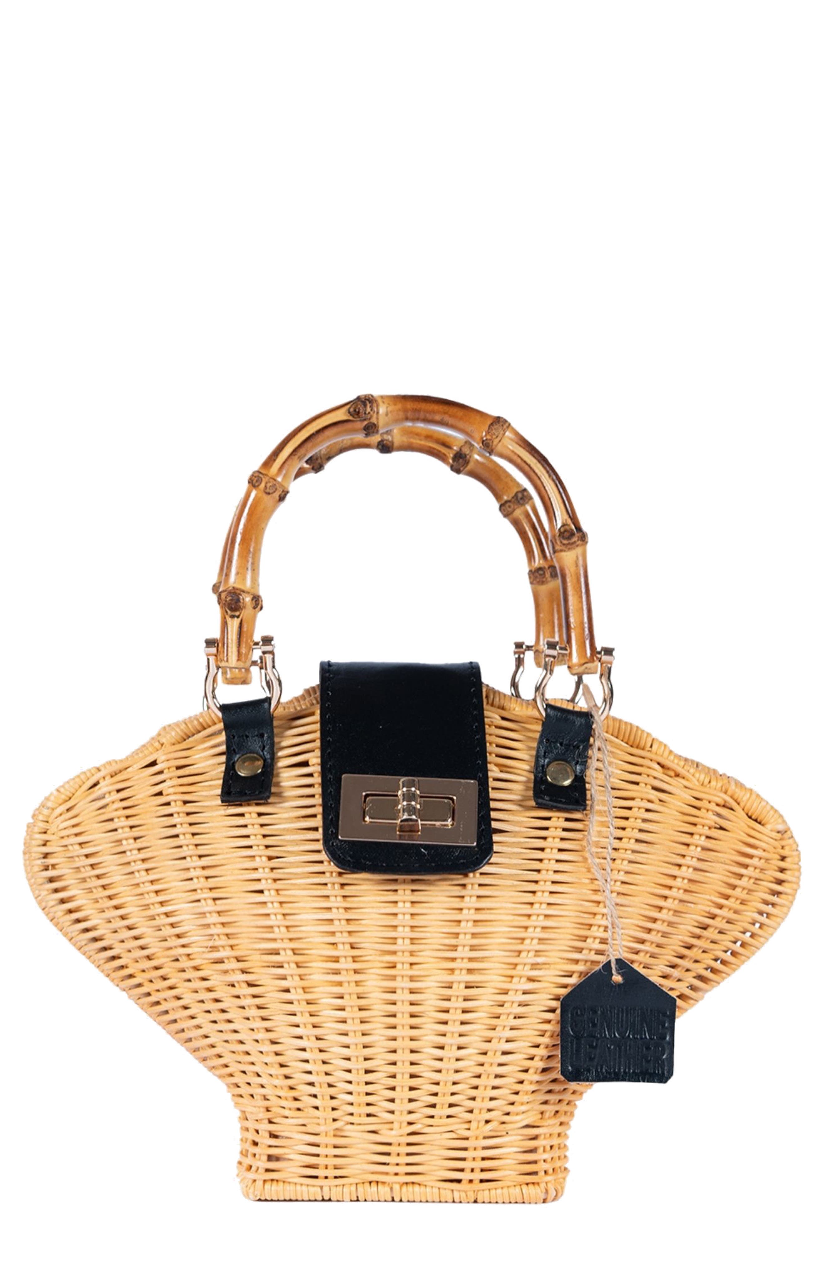 Jelavu Maree Handwoven Rattan Seashell Bag, Main, color, 