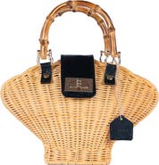 Jelavu Maree Handwoven Rattan Seashell Bag