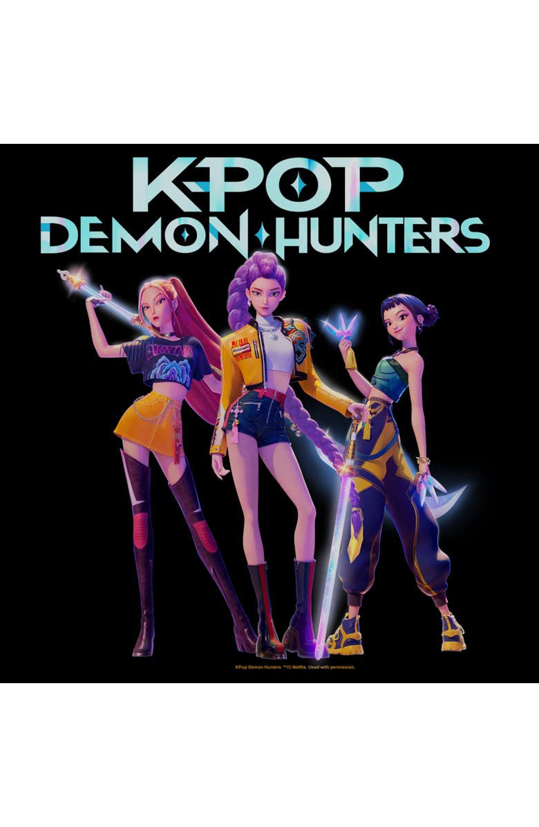 KPop Demon Hunters Men's KPop Demon Hunters Girls Group Shot  Graphic T-Shirt, Alternate, color, Black