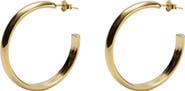 Argento Vivo Sterling Silver 18K Gold Plate Sterling Silver Flat Edge Hoop Earrings